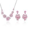 Elegant Blossom Zircon Necklace & Earrings Set - European & American Style