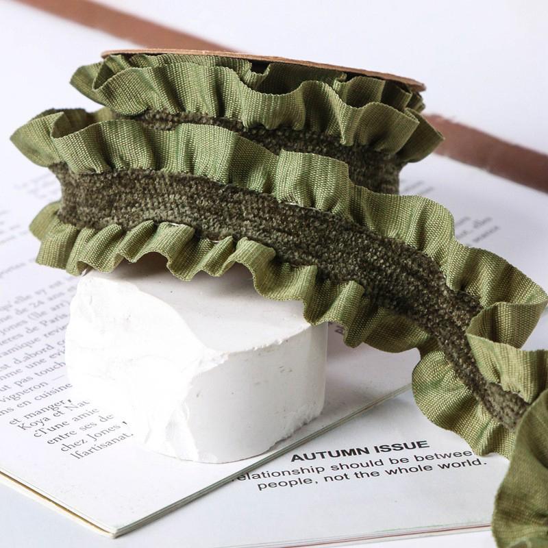 10 Yards Double-sided Wrinkled Pleated Lace Trim Ruffle Lace Edge Ribbon DIY Sewing Hair Bows Hat Clothing Decor Accessories
