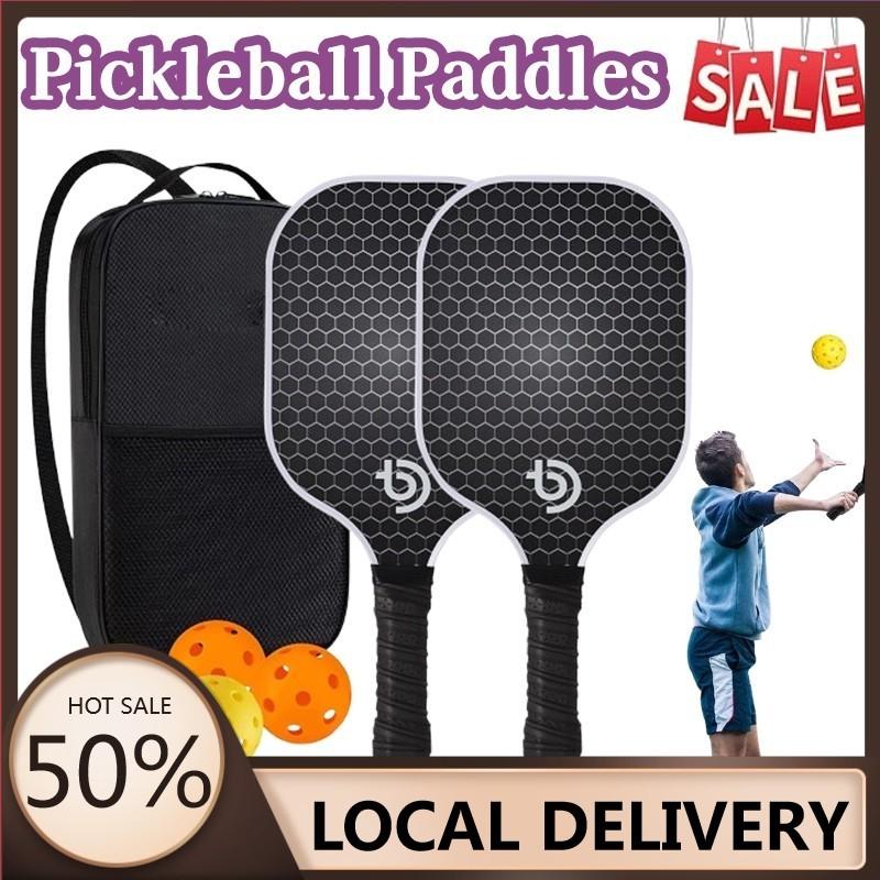 Pickleball Paddles Carbon Fiber And Graphite Face Outdoor Sports Non-Slip Grip Lightweight Pickleball Set