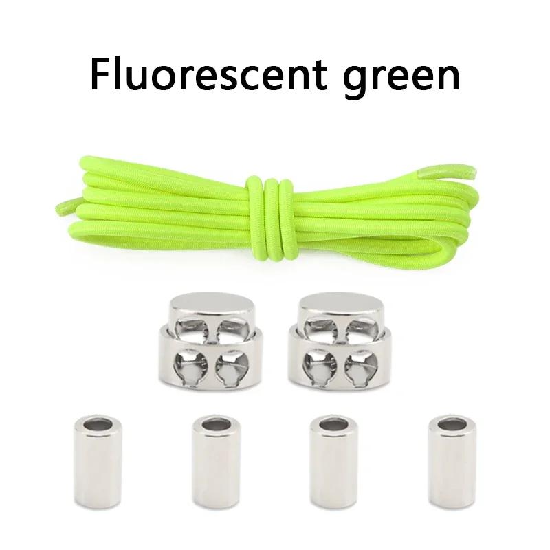 1 Pair Round Elastic Shoe Laces No Tie Shoelaces Tieless Metal Spring Buckle Shoelace for Kids Adults Elderly One Size Fit All