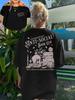 Doublesided Print Summer Unisexs Casual Round Neck Drop Shoulder Tshirt Comfortable Loose Fit Printed Top For Summer