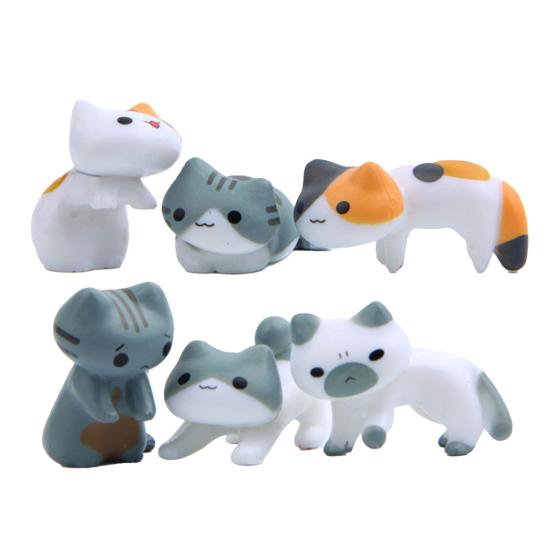 

6шт/набор практических миниатюрных кошек растительный орнамент декоративный ПВХ компактный горшок орнамент для сада