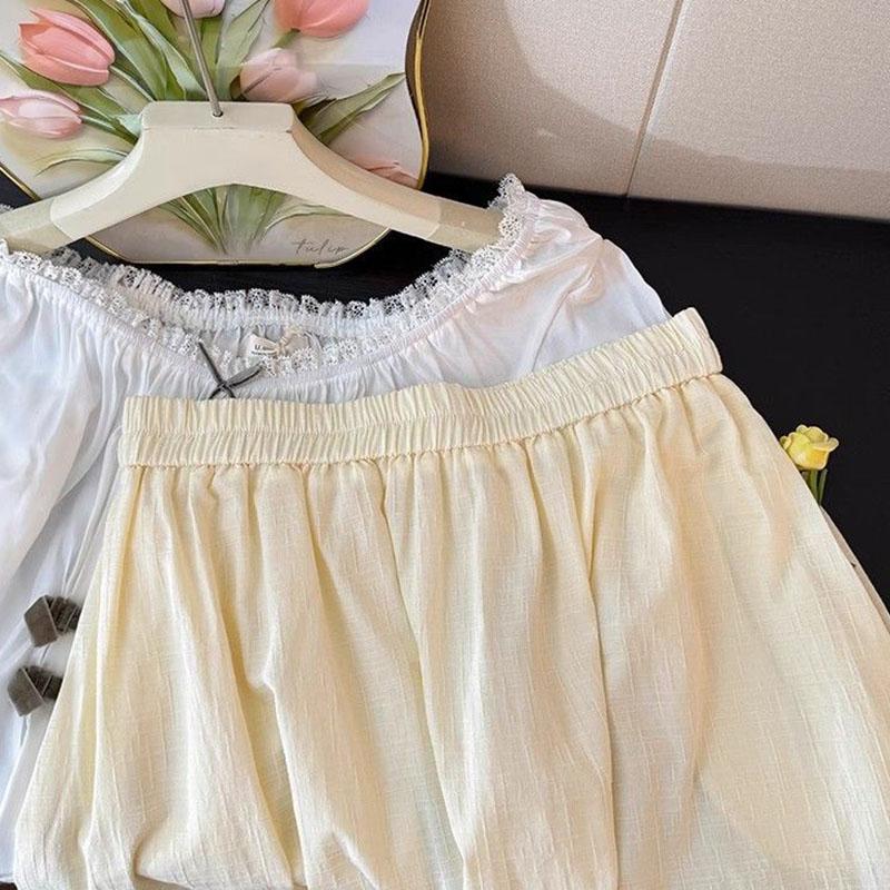Half Skirt Women Cotton Summer Casual Versatile Elastic Women Skirt Loose Comfortable Large Size Pleated Skirt