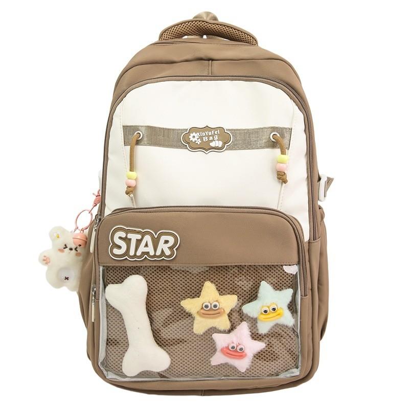 Unisex Large Capacity Backpack With Curved Shoulder Straps For School And Day Trips