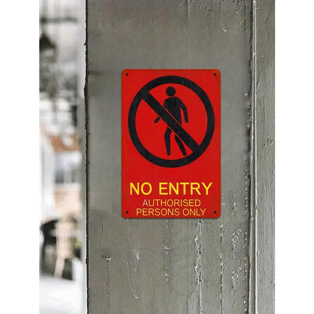 Retro Authorized Personnel Only Sign Metal Tin Plaque Wall Decor for Bar Cafe Garage