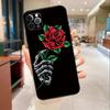 Skeleton Hand Rose Gothic Phone Case For iPhone 17 Air 16 14 13 11 15 Pro Max Mini 15 16 Plus 16e Protective Cover