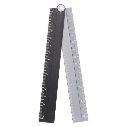 uxcell 30cm Folding Aluminum Alloy Ruler with Angle Line for Measuring Length and Angle, Metric, for Study, Classroom, Architectural Design, and Offic
