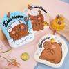 Capybara Hand Towel Kitchen Bathroom Absorbent Cleaning Cloth Cartoon Hanging Quick Drying Coral Fleece Thick Rag Household