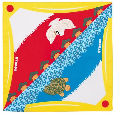Musubi Furoshiki (Sarma Bezi) 48cm Fukukochae Fuji Dağı (Sarı) 20464-101