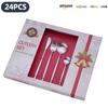 25 Years of New Stainless Steel Tableware Set, Tableware Portuguese Knives, Forks and Spoons 24-piece Gift Box Set
