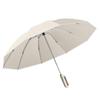 Ring buckle solid color automatic umbrella large reinforced durable windproof umbrella