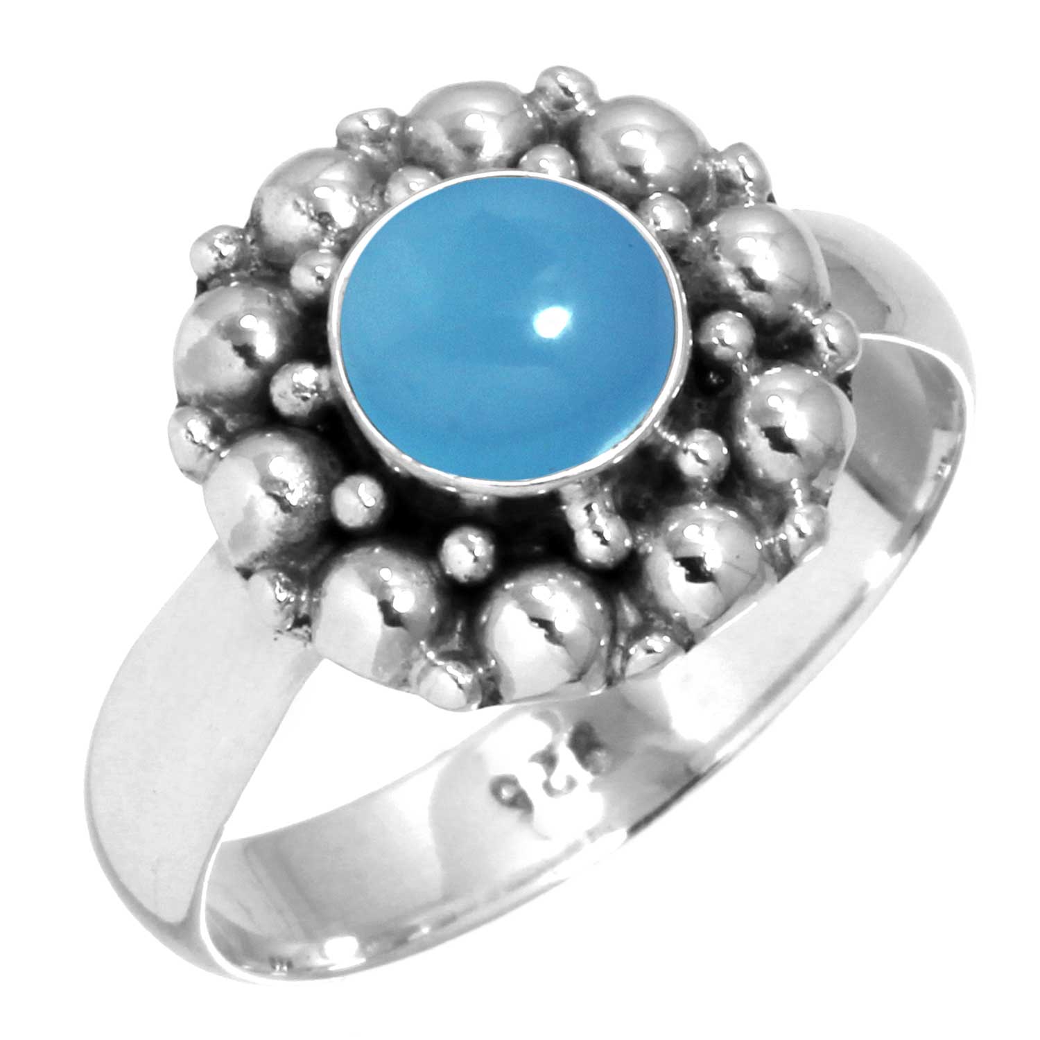 

Кольцо из стерлингового серебра 925 пробы с драгоценными камнями, ювелирные изделия ручной работы, подарок на День дружбы, аквамариновый халцедон, ракушка-ушка, синий солнечный камень, лабрадорит, пренит 10.5