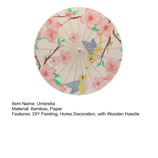 Çocuklar Kendin Yap Boyama Şemsiyesi El Yapımı Çin Japon Beyaz Kağıt Güneş Şemsiyesi Ahşap Saplı Dekoratif Yağlı Kağıt Şemsiye