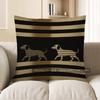 Home Decor Stylish Striped Dachshund Pattern Pillow Cover Pattern Cushion Cover Suitable For Sofa Bedroom Car Pillow Cover