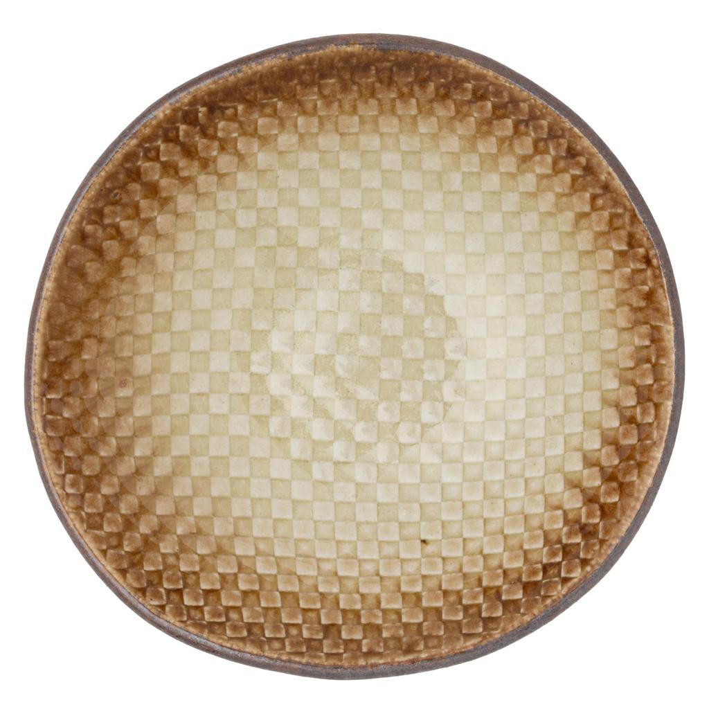 Marui Seito Shigaraki Ware Hechimon Bowl/Plate, Diameter: Approx. 16cm, Mosaic, Brown, MR-3-4189