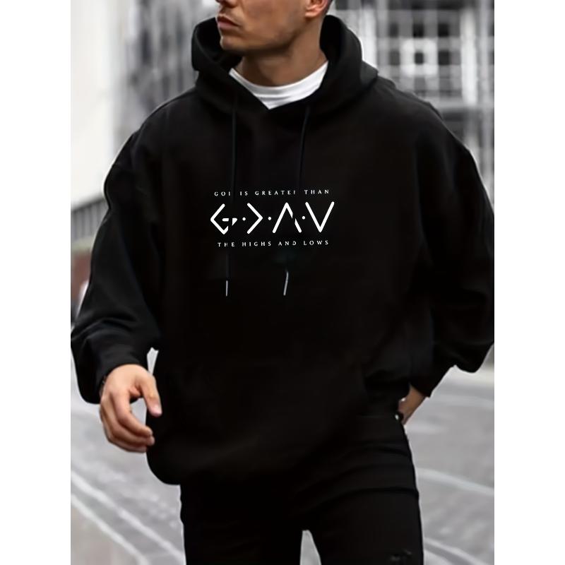 Polyester Men s Graphic Hoodie Moisture Wicking Quick Dry Relaxed XXL чёрный