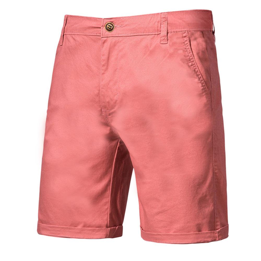 Summer Solid Shorts Men Casual Business Social Elastic Waist Men Shorts 10 Colors Beach Shorts