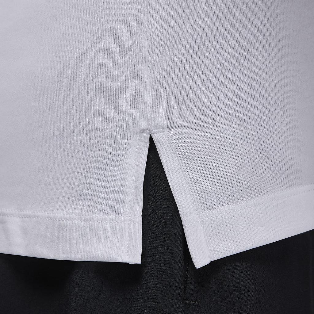 Jordan Dri-Fit Logo Print Fitted Crew Neck Sleeveless T-Shirt Men Tops White FN5857-100