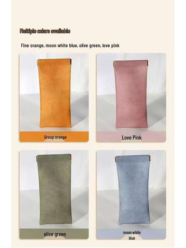 Fumede Women's Portable Leather Eyeglass Pouch