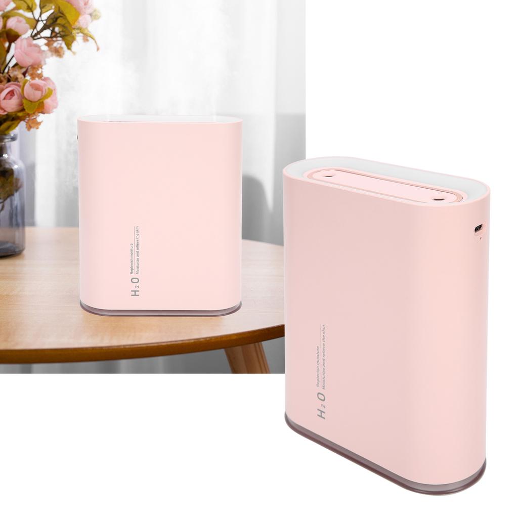 1L USB Charging Air Humidifier Double Spray Nozzle Humidifier with Night Light for Home OfficePink