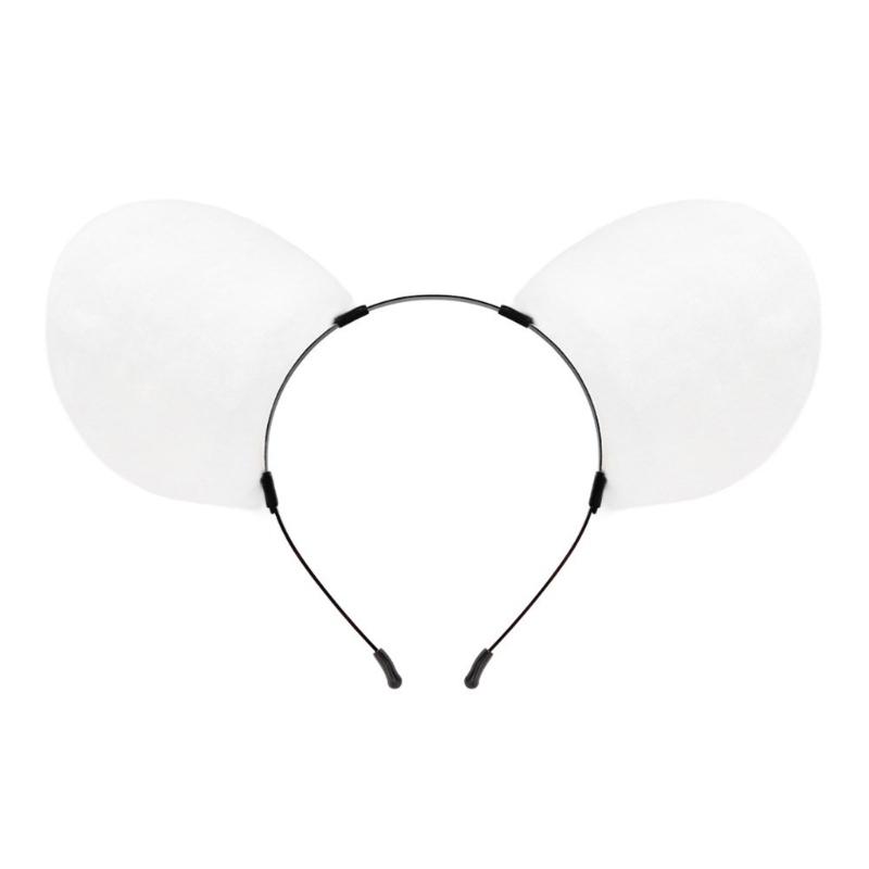 

Повязки на голову с мышиными ушками, ручной работы, повязка для волос для любителей ролевых игр, для фотографий белый