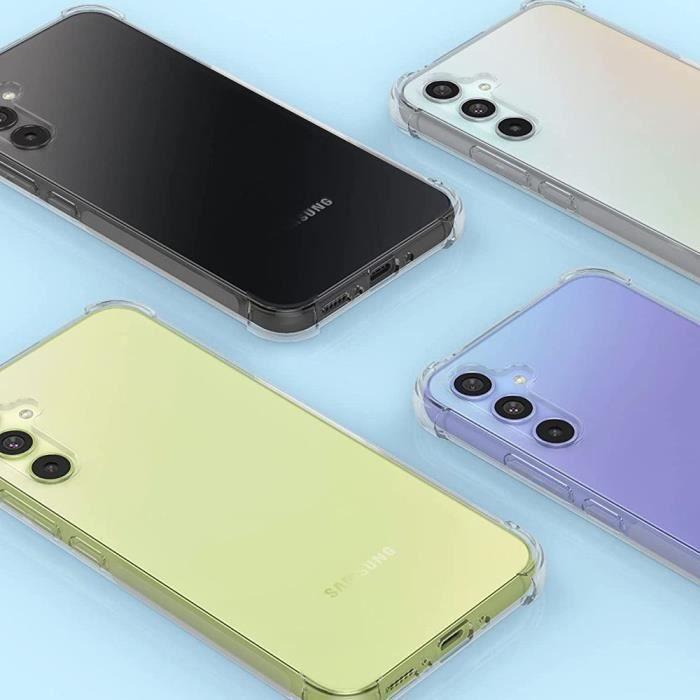 Coque pour Samsung Galaxy A34 5G Transparent 4 Coins Renforcés + 2 Verres Trempés