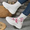 fashion Women's Shoes on Sale 2024 New Elastic Fabric Women's Boots Autumn Round Toe Breathable Mesh Shoes Ladies Flat Middle Tube Boots