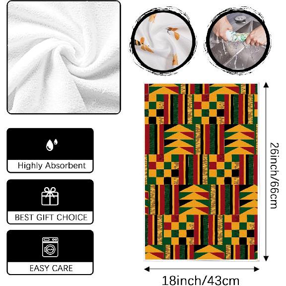 Happy Kwanzaa Kitchen Towels n n Heritage Festival Dish Towels Harvest Kinara Decor Kwanzaa Decorations for Home Party