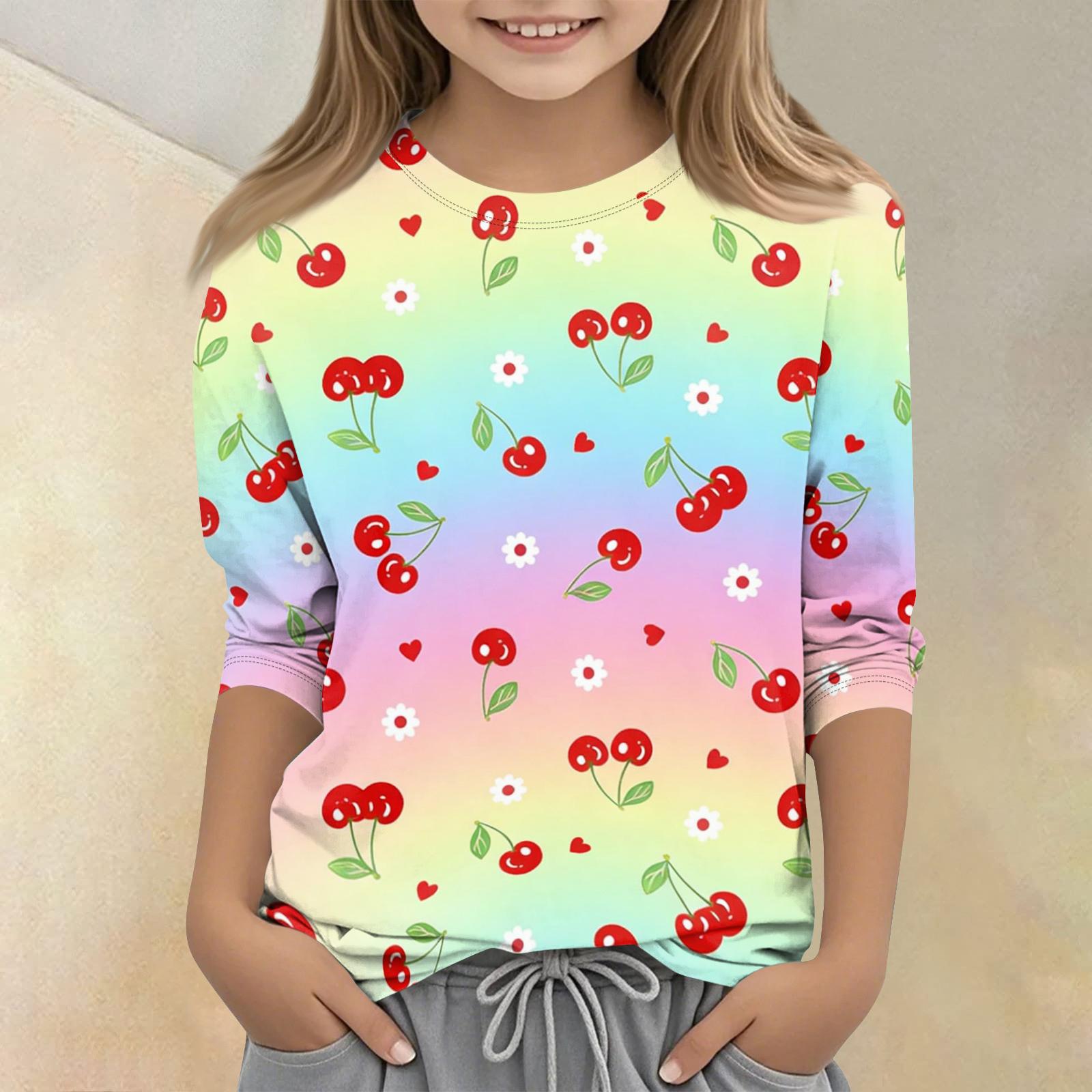 

Children s Printed Round Neck Seven Quarter Sleeve Casual T-shirt 160 жовтий