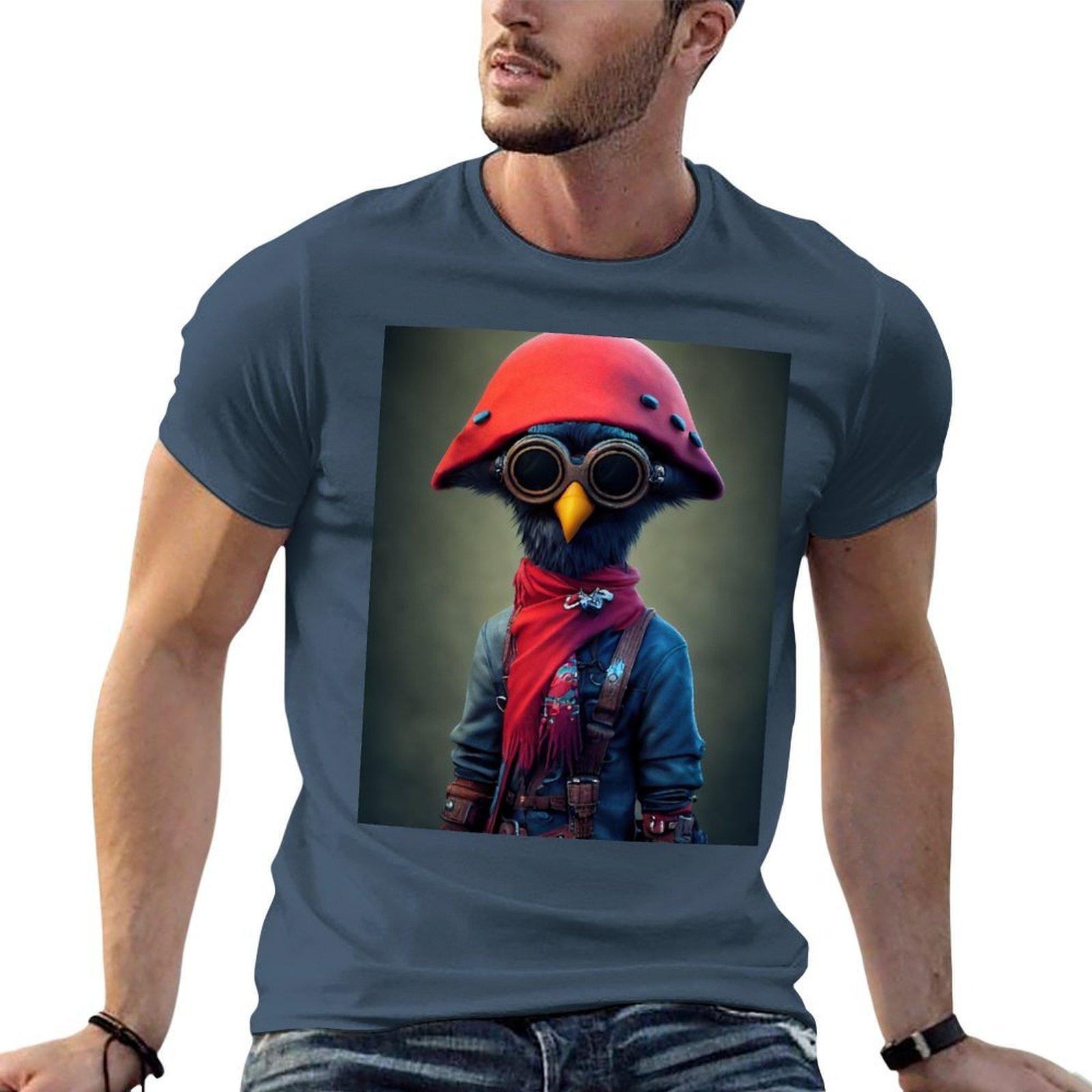 Funky Pirate Crow Tshirt Moisture Wicking Quick Dry Tee S
