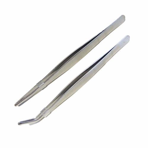 AVILMORE Precision Tweezers for Moss Cultivation, Moss Balls, Succulents, and Terrariums, 16cm, Set of 2 (Straight and Curved), Non-Slip, for Moss Cul