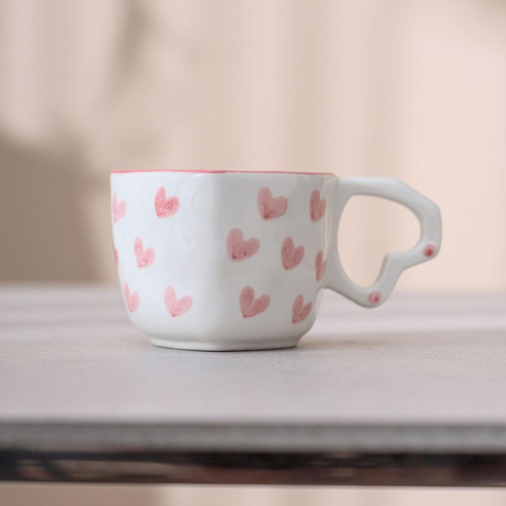 Ceramic Coffee Cup Large Capacity Macaron Color Mug Irregular Latte Cup