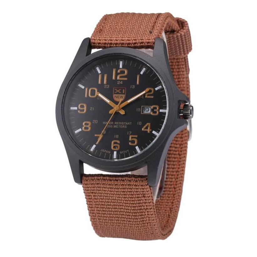 XINEW Watch Men Fashion Military Sports Watches Men Canvas Strap Analog Quartz Wrist Watch horloge heren erkek kol saat