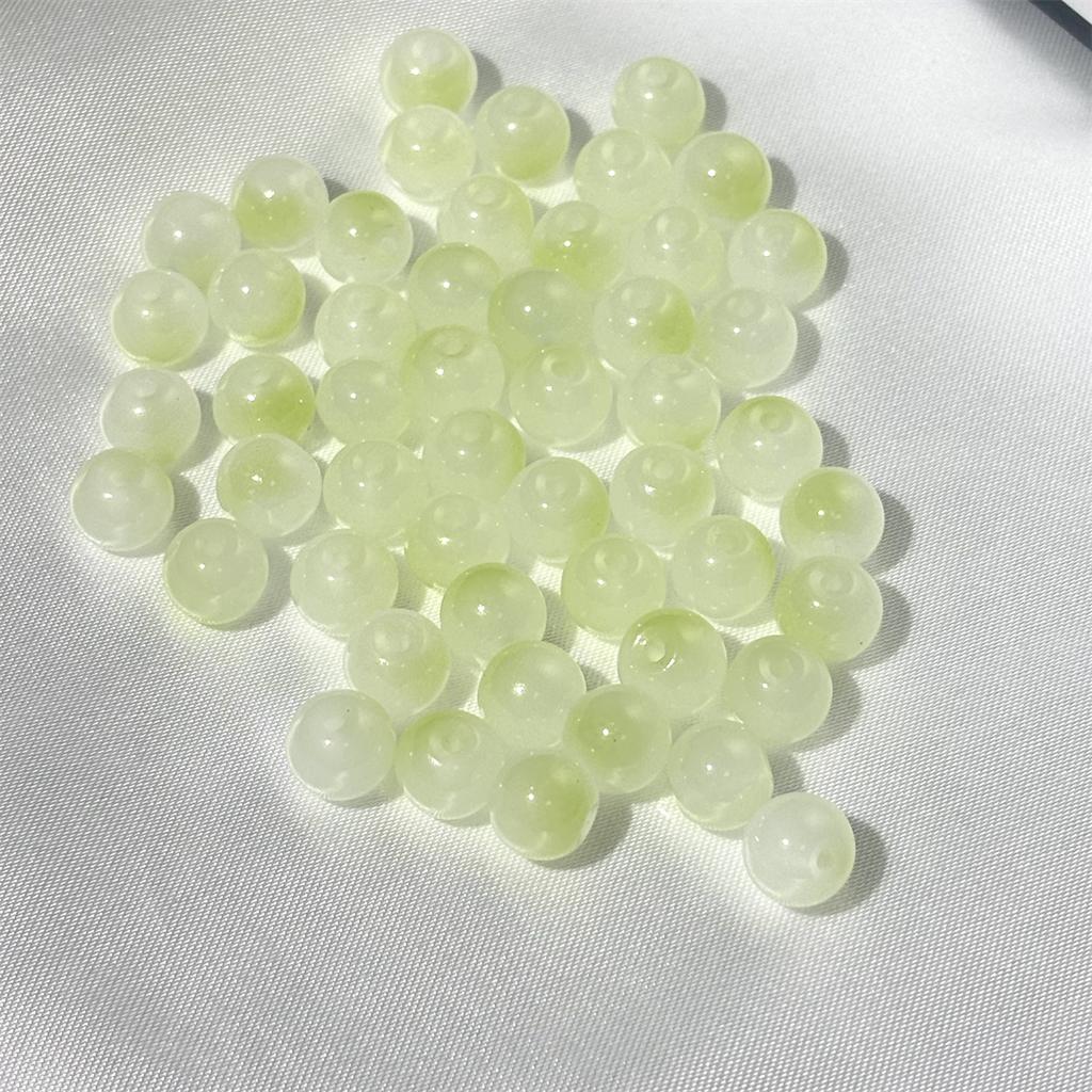 50pcs 8mm Glass Crack Imitation Jade Color Series Round Beads DIY Handmade Necklace Bracelet Loose Beads Jewelry Accessories