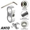 4PCS Braided Hose Separator Clamp Adapter 4AN 6AN 8AN 10AN 12AN Fuel Line Fitting Bracket Aluminum AN4 AN6 AN8 AN10 AN12
