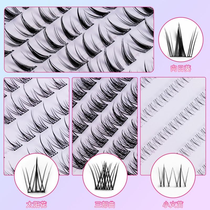 Segmented Glue-Free False Eyelashes Natural Fox Eye Look No Formaldehyde Daily Wear