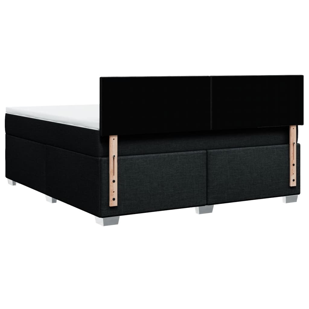 Box Spring Bed with Mattress Black 180 x 200 cm Fabric