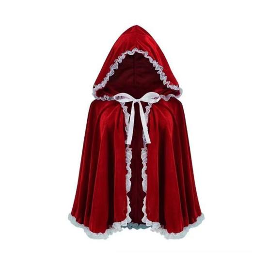 Fairy Hooded Cloak Renaissance Medieval Cosplay Costume Adults Velvet Wizard Witch Cape for Halloween Christmas Cosplay Party