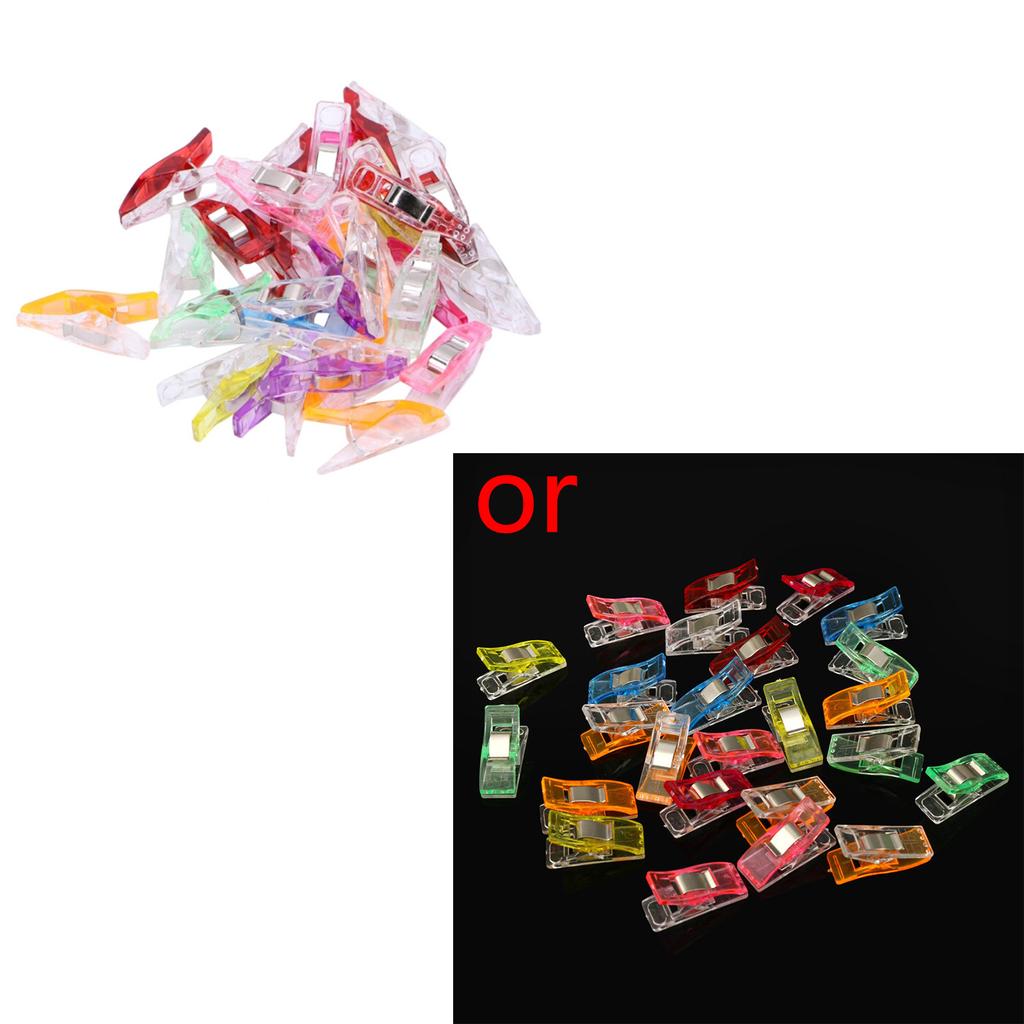 Plastic Sewing Fixed Clips 20Pcs Patchwork Craft Quilting Accessory for Heavy Weight Fabrics Layers Vinyl Attachment