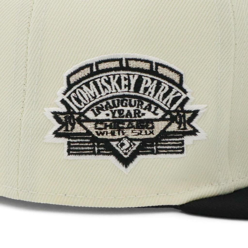 New Era 59FIFTY Cap MLB Chicago White Sox CWS SIDE PATCH ONSPOTZ and Flat Summer Sun UV Protection (14666277, NER35C4225), Chrome/Black/White, 2-Tone,