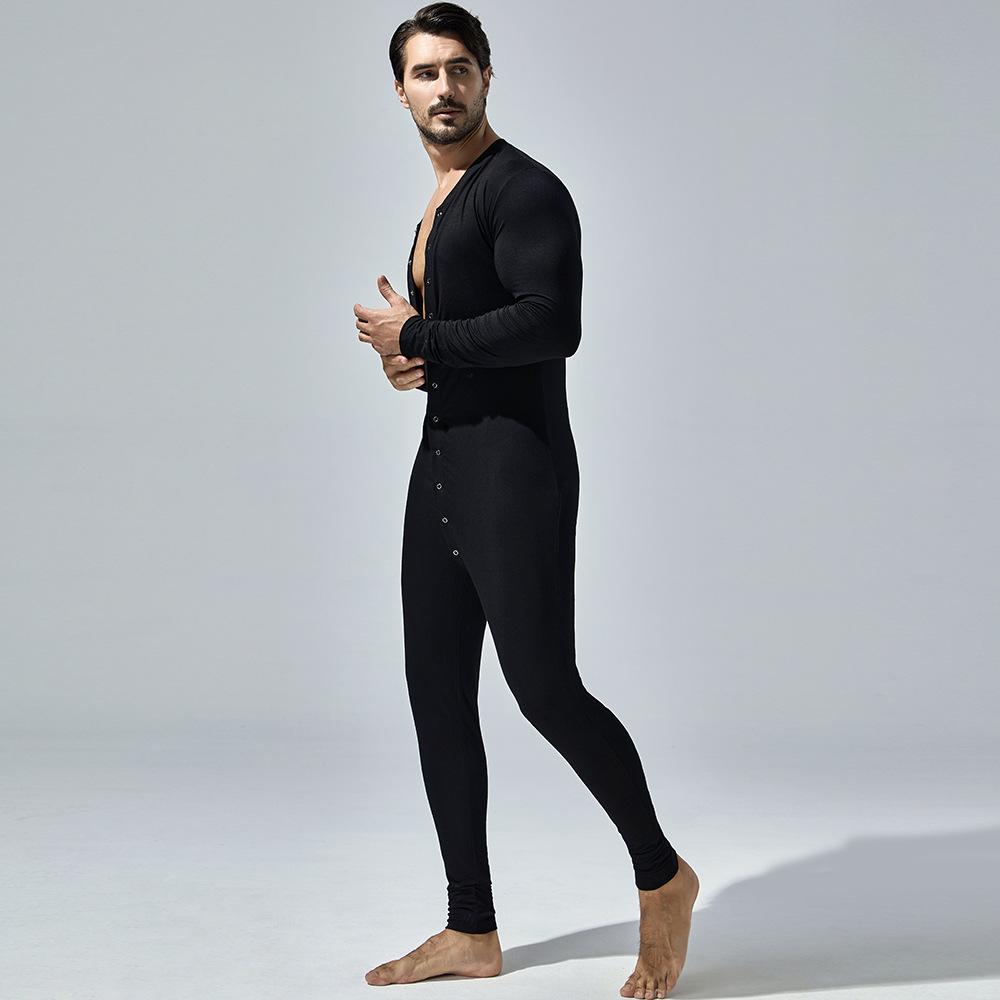 2024 Spring Jumpsuit: Open-Crotch Pajama Set with Long-Sleeve Top and Pants
