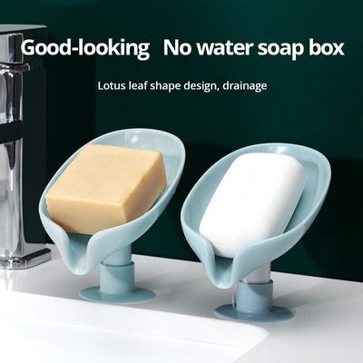 2pcs Soap Box Creative Draining Soap Storage Rack Punch Free Suction Cup Personalized Cute Household Shelf Bathroom Artifact
