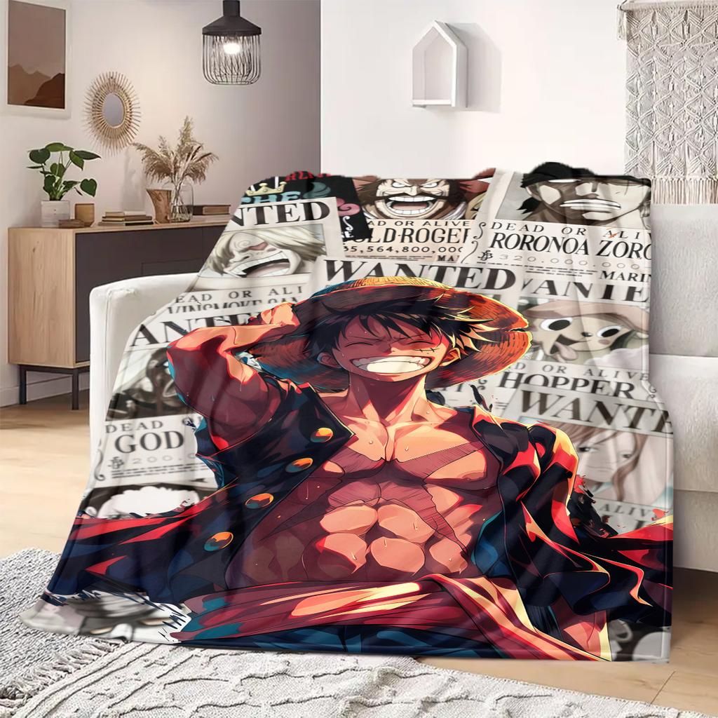 Luffy D Print Blanket Warm Comfortable Flannel Blanket Suitable for Bedrooms,Sofas, Beds,Chairs,Travel -QIAO46