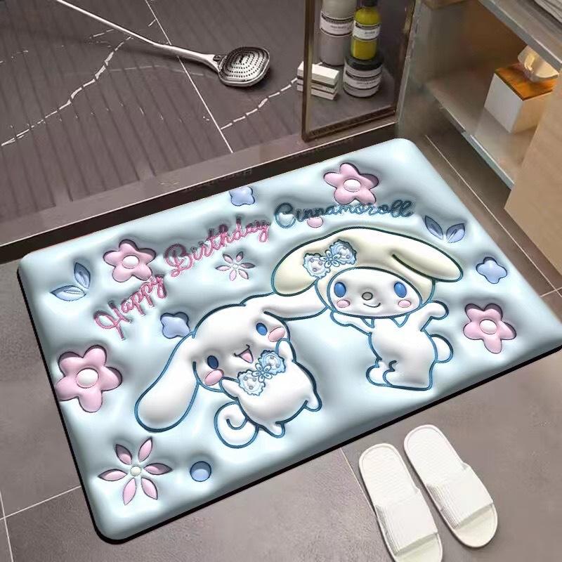 Floor Mat 3D Visual Effect Quick Drying Diatom Mud 40x60cm Flower Pattern Bathroom Anti-slip Floor Mat Daily Use DROPSHIPPING