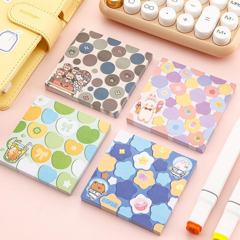 Gift Office School Supplies Wholesale Strong Adhesive Notes Message Style Cute Cartoon Girl Good Looking Student Kawai Lovely