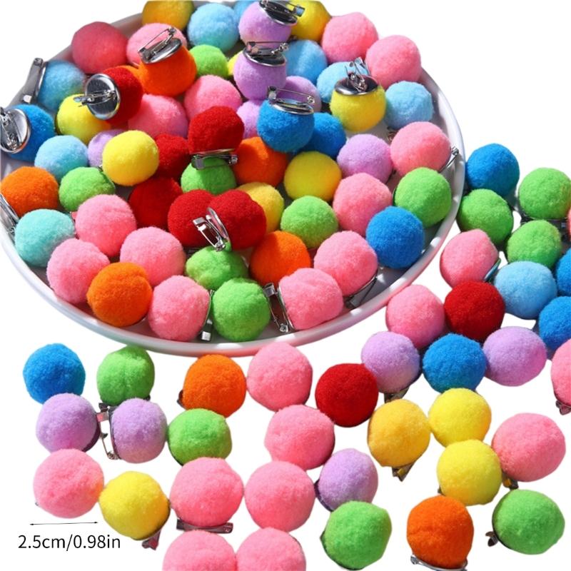 10Pcs Curtain Decorative Pin Colorful Pompoms Safety Pin Clothing Decoration Brooch Pin For Curtain Decoration Accessory