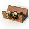Vintage Leopard Print C-Shaped Teardrop Earrings: High-End, Light Luxury, and Elegant Stud Hoops.