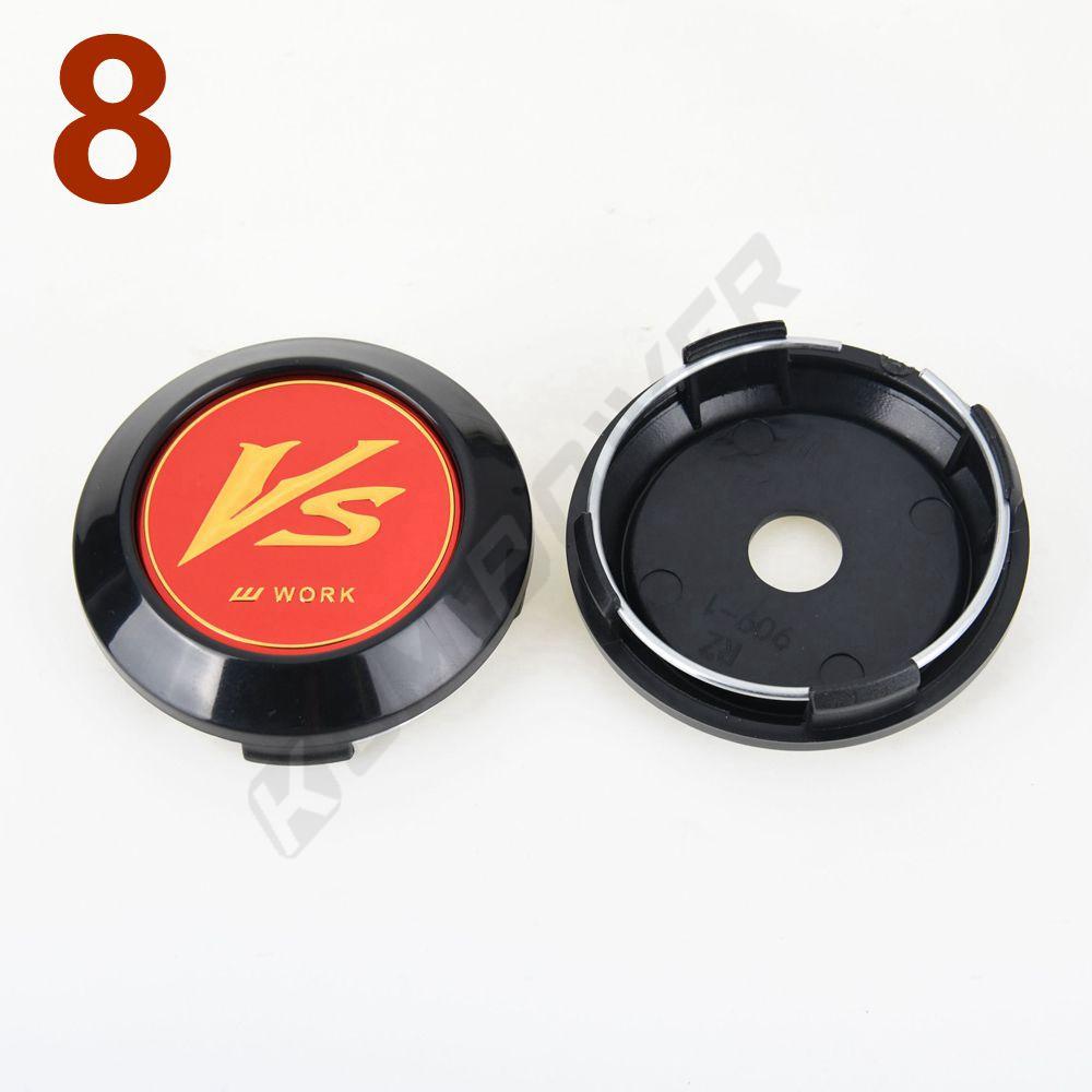 4PCS OD 64MM / ID 60MM Sport Rim Center Wheel Cap WORK EMOTION MEISTER VS Emblem Sticker Wheel Cover Hub Cap Silver & Black