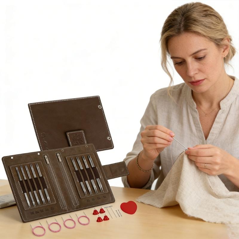 Amanti del Fai-da-te Set di Aghi Esagonali Staccabili a Goccia Tonda in Acciaio Inossidabile per Cucito e Lavoro a Maglia