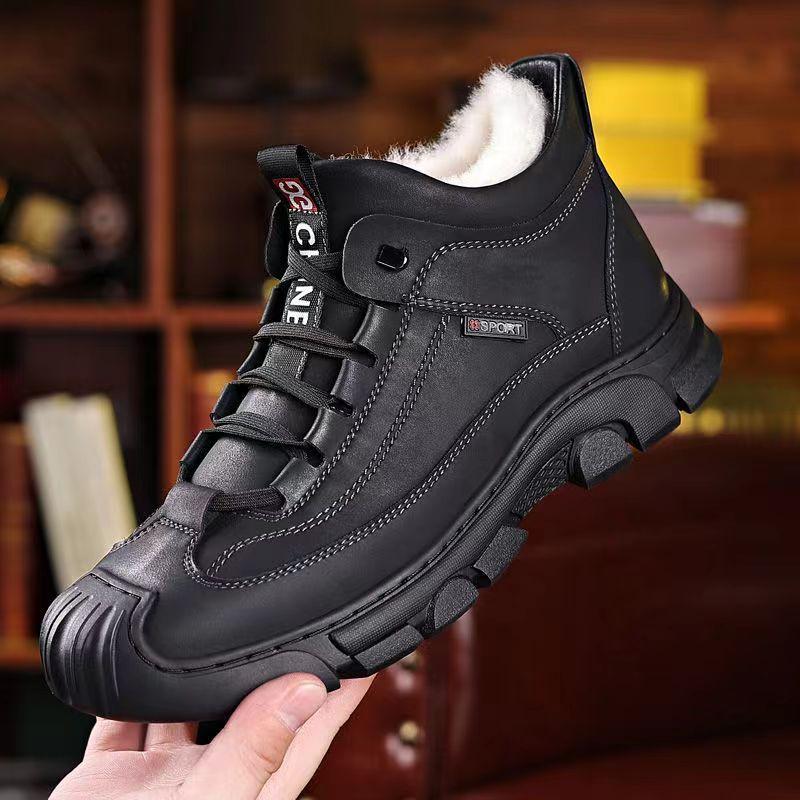 Martin boots men's winter new men's piled thickened cotton boots keep warm, light, thick-soled comfortable cotton shoes men